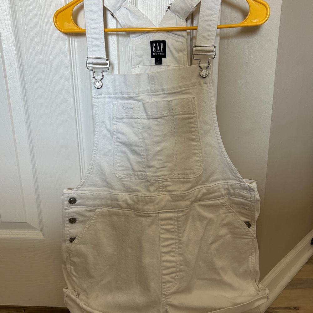 GAP White Denim Overalls